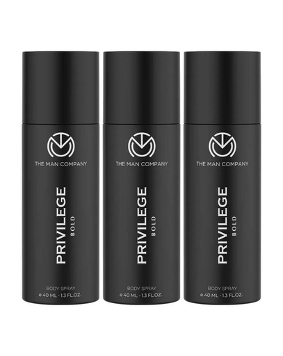 The Man Company Privilege Bold Deodorant for Men | Premium Fragrance Body Spray | Long-Lasting Smell | Perfect Deo For Everyday Use | Gift for Him - Pack of 3 (40ml*3)
