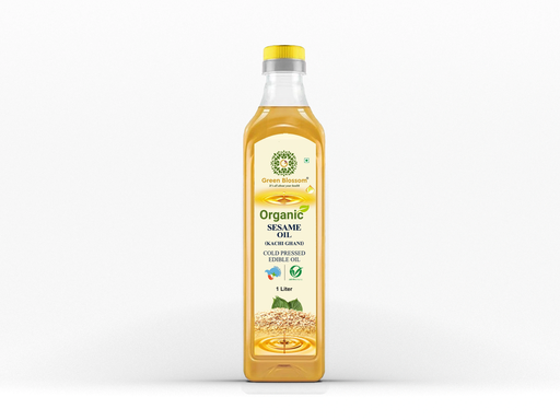 Organic Groundnut Oil ( Kachi Ghani) - 1 Ltr (Pack of 1) I Green Blossom