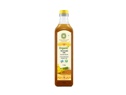 Organic Mustard Oil ( Kachi Ghani) - 1 Ltr (Pack of 1) I Green Blossom