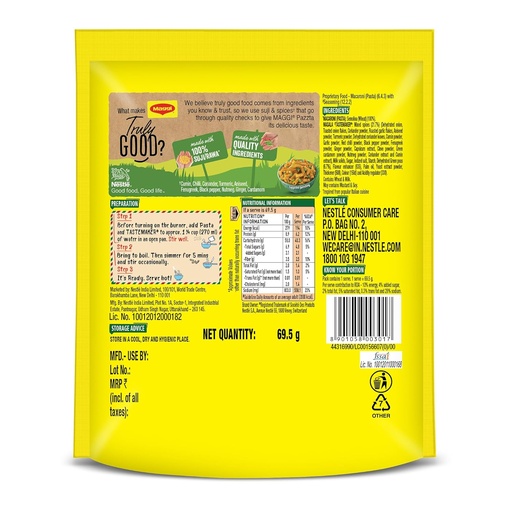 [pazzta-maggi-masala-penne-pasta-delicious-italian-style-instant-pasta-made-with-100-suji-quality-ingredients-69-5-gram-pouch] PAZZTA Maggi Masala Penne Pasta, Delicious Italian Style Instant Pasta, Made With 100% Suji & Quality Ingredients, 69.5 Gram Pouch