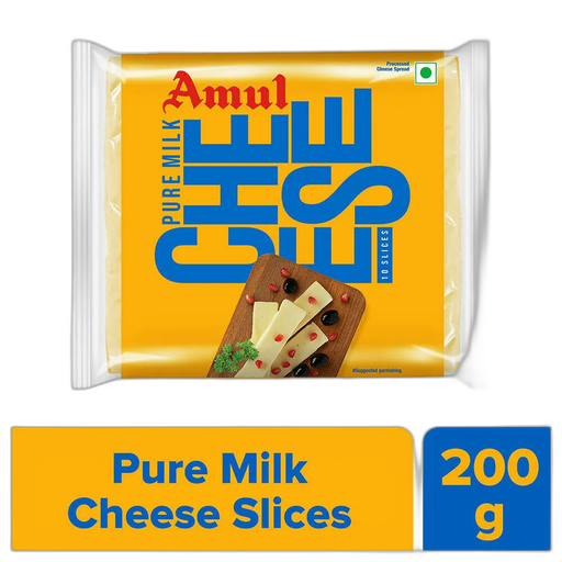 Amul Plain Cheese Slices 200 g (Pack of 10)