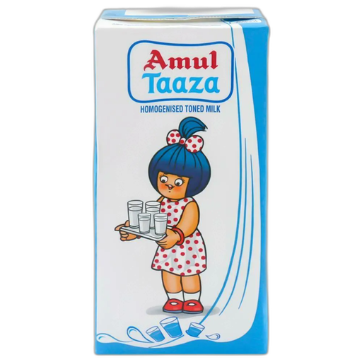 Amul Taaza Homogenised Toned Milk 1 L (Tetra Pak)