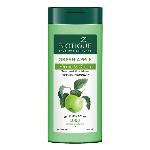 Biotique Green Apple Fresh Daily Purifying Shampoo and Conditioner for Oily Scalp and Hair 180ml (Pack of 2)