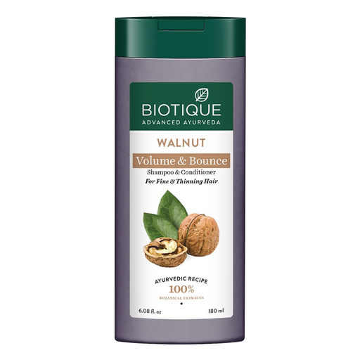 Biotique Walnut Bark Volumizing Shampoo for Fine & Thinning Hair 180 ml (Pack of 2)
