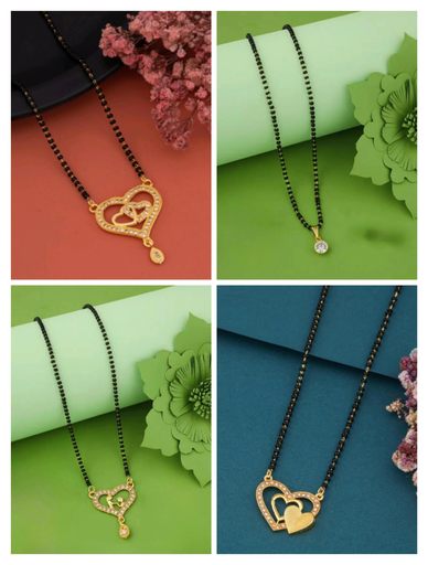 Brandsoon Women's Pride Traditional pack of 4 diamond Gold Plated Alloy Mangalsutra