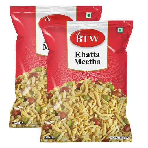 BTW Khatta Meetha Namkeen 400g (200g X 2) | Khatta Meetha Tasty Mixture Indian Snacks