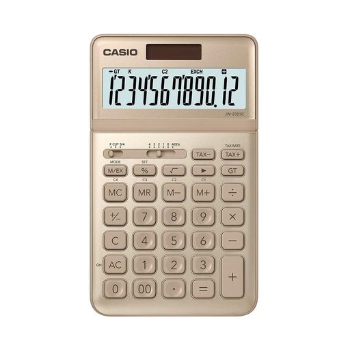 Casio JW-200SC-GD Premium & Stylish Calculator (Gold)