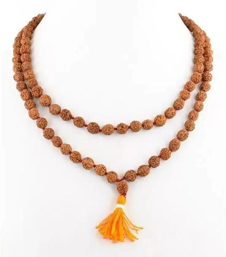 Chopra Gems Wood Panchmukhi Rudraksha Jap Mala Brown (Men and Women)