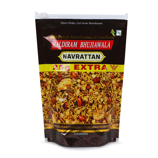Haldiram Bhujiawala Navrattan Namkeen 800 Grams Pack Of 4 ( 25 Grams Extra Each )